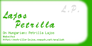 lajos petrilla business card